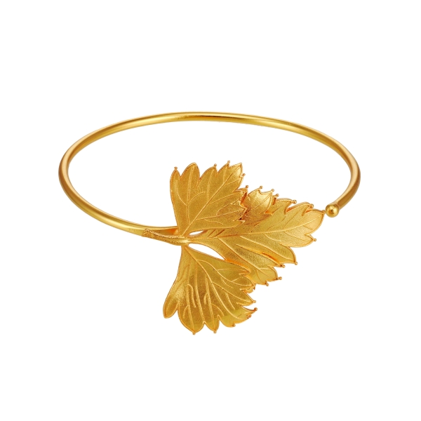 Bangle made from brass, goldplated